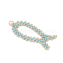 Подвески в виде рыбок из стеклянных бусин&nbsp;PALLOY-MZ01173-01