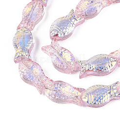 Прозрачность гальванизированные стеклянные бусины нити&nbsp;GLAA-T023-40A-05