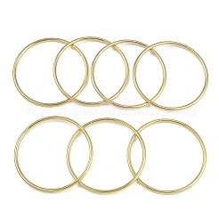 7шт. круглые браслеты из нержавеющей стали 201 с вакуумным покрытием для женщин BJEW-F476-08G-02