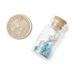 7 шт. натуральные лазурит/аметист/сердолик/цитрин/гранат/зеленый авантюрин чип и сплав подвески целебные кристаллы бутылки желаний AJEW-JD00019