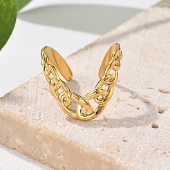 Открытые манжетные кольца из нержавеющей стали 304&nbsp;RJEW-Q011-02G