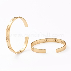 Латунь микро проложить кубического циркония манжеты браслеты BJEW-Z001-02B