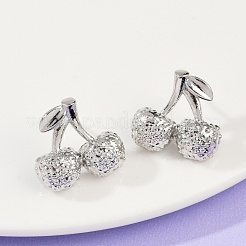 Серьги-гвоздики из вишневой латуни EJEW-F895-18P