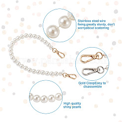 8шт 8 стиля белые акриловые круглые бусины сумка ручки FIND-TA0001-37