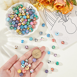 120 шт. бусины из полимерной глины с цветочным узором ручной работы&nbsp;CLAY-PA0001-24B