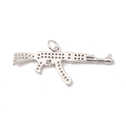 Латунные микропаве прозрачные подвески с фианитом&nbsp;ZIRC-P098-13P