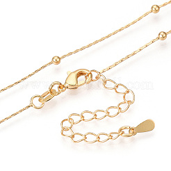 Ожерелья из латунных шариков с цепочкой «Бостон» NJEW-N054-14G