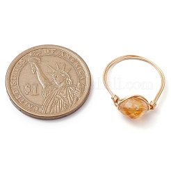 Кольца с натуральным цитрином овальной формы&nbsp;RJEW-JR00796