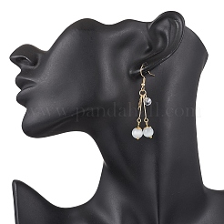 Серьги-подвески «кошачий глаз» из нержавеющей стали 304 EJEW-JE06498-01