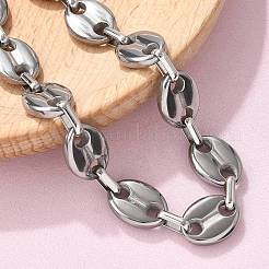 Браслеты из овальных звеньев из нержавеющей стали 304 для мужчин и женщин BJEW-D042-52P