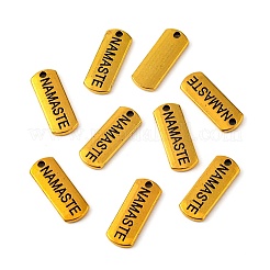 Тибетский стиль сплава прямоугольник с подвесками слов NAMASTE TIBEP-Q043-067AG-RS