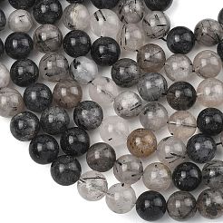 Натуральный турмалированный кварц / черный рутиловый кварц&nbsp;G-D361-01A-10mm