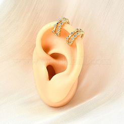 Латунные серьги-манжеты из прозрачного кубического циркония&nbsp;EJEW-F370-27G