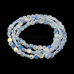 Прозрачные стеклянные бусины гальваническим пряди GLAA-Q099-I01-07