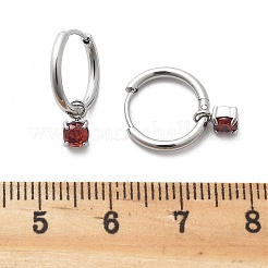 Серьги-кольца из нержавеющей стали 304 с микропаве из кубического циркония STAS-R004-02P-01