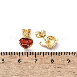 Серьги-гвоздики из латуни с эмалью для женщин&nbsp;EJEW-A126-05E-G