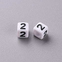 Непрозрачные белые акриловые бусины&nbsp;X-MACR-T038-13