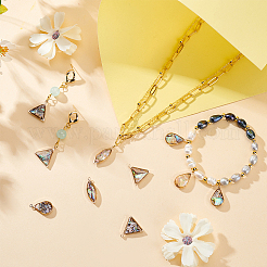 12 шт. 3 стиля подвески из латунных ракушек паве пауа SHEL-GA0001-22