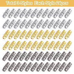 72 шт. 3-х цветные латунные винтовые застежки-колонны&nbsp;KK-HS0015-63