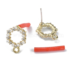 Серьги-гвоздики из сплава с кристаллами и стразами&nbsp;EJEW-WH0009-05LG