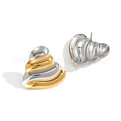 Серьги-гвоздики из нержавеющей стали с двухцветной текстурой и треугольниками BH4323