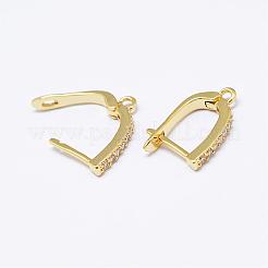 Серьги-кольца из латуни с микропаве aaa кубический цирконий ушная арфа KK-F699-04G-NR