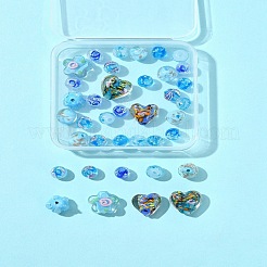 38 шт. бугристые стеклянные бусины ручной работы LAMP-FS0001-40