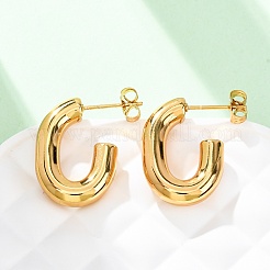 201 серьги-полукольца из нержавеющей стали&nbsp;X-EJEW-C501-16G-A