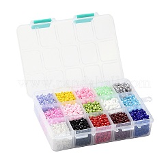 375 г 15-х цветных стеклянных бусин&nbsp;SEED-JP0004-02-4mm