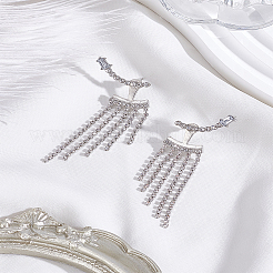 1 пара сережек-гвоздиков с кисточками из сплава&nbsp;EJEW-LP0012-24