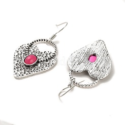 Серьги с подвесками в форме сердца и кольца из смолы EJEW-G370-07AS