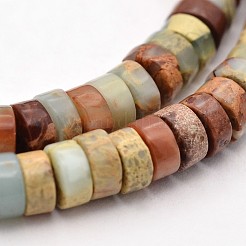 Плоские круглые / дисковые синтетические бусины из аква-терра-яшмы G-N0160-02-3x4