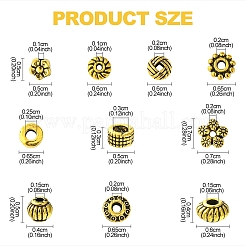 100 шт. 10 стиля бусины из сплава в тибетском стиле&nbsp;TIBEB-YW0001-14AG