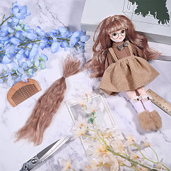 Искусственная шерсть кукольный парик волосы&nbsp;AJEW-WH0609-186E