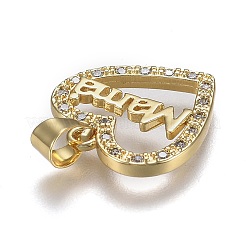 Латунные микропаве прозрачные подвески с фианитом ZIRC-A011-09G