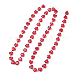 Железные стеклянные цепочки ручной работы в форме сердца AJEW-JB01447