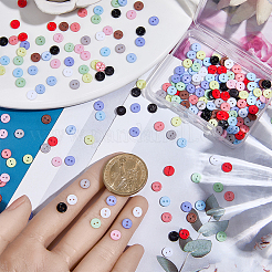 300 шт. двухцветных смоляных пуговиц&nbsp;BUTT-GF0004-15