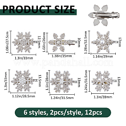 12 шт. 6 стиля заколки для волос из кожи аллигатора на Рождество&nbsp;PHAR-FH0001-07