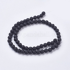 Бусы из натуральной лавы G-J346-37-6mm