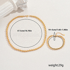 Комплекты браслетов и ожерелий из латунных круглых бусин в ближневосточном стиле для женщин ZM2774