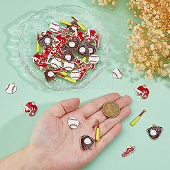 50 шт. 5 стиля подвески из сплава и эмали на бейсбольную тематику&nbsp;ENAM-DC0002-19