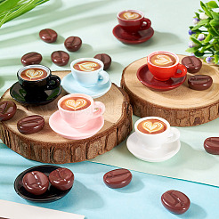 13 стиль мини-декорации из смолы в виде кофейных зерен и кофейных чашек DJEW-TA0001-20