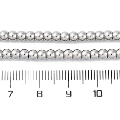 Ожерелья из цельных круглых бусин из нержавеющей стали 304 толщиной 4 мм NJEW-Q013-10P