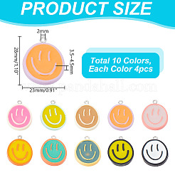 40 шт. подвески из непрозрачной смоляной эмали 10 цветов RESI-GO0001-03