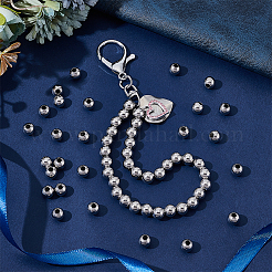 80 шт. круглые бусины из нержавеющей стали 304 с швом&nbsp;STAS-UN0063-62D-P