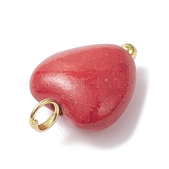 Подвески в виде сердечек из окрашенной синтетической бирюзы&nbsp;PALLOY-JF04356-01