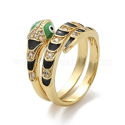 Кольца из латуни с микропаве&nbsp;RJEW-H243-01G-01