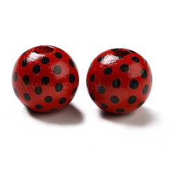 Печатные деревянные круглые бусины&nbsp;WOOD-C012-01B