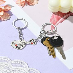 Разъемный брелок из сплава с ключом и сердцем ко Дню святого Валентина&nbsp;KEYC-YW00054