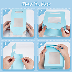 Бумажные коробки для хранения подарков с видимым окном&nbsp;CON-WH0110-003B-01